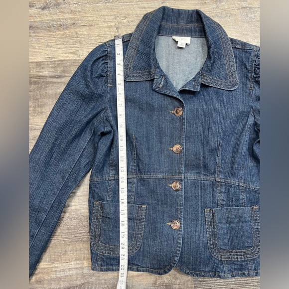 Ann Taylor Loft Button Front Denim Jacket Size 8 - Picture 8 of 12